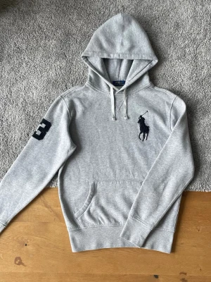 Grå hoodie från Polo Ralph Lauren - Snygg Grå Ralph Lauren hoodie med stor svart pony i storlek S säljes. I mycket bra skick och utan defekter. Stilren och bekväm hoodie med den klassiska stora loggan framtill.                        ✅ Storlek S.                                                             ✅ Stor svart pony.                                                        ✅ Mycket bra skick  ✅ Inga defekter                 ✅ Snabb frakt  Hör gärna av er vid frågor eller om ni vill ha fler bilder!
