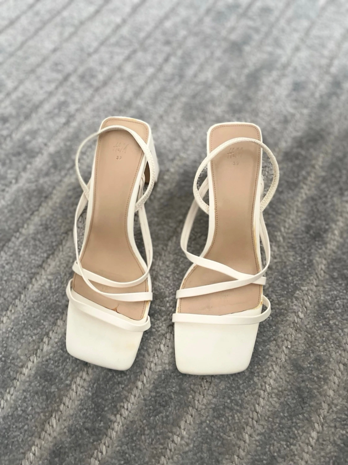 Vita sandaletter med blockklack - 3