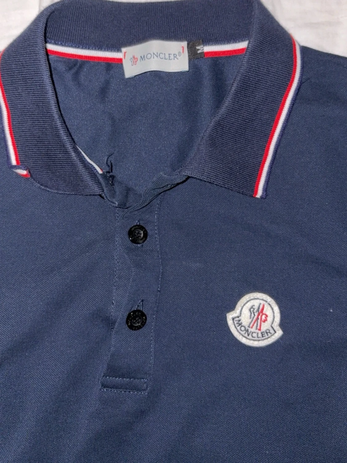 Marinblå pikétröja från Moncler - 1