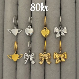 Mixade örhängen i silver och guld - Par .