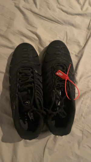 Nike TNS - Svarta Nike TNS är sneakers från modellen Nike Air Max Plus i svart färg. De har en sportig, ikonisk design med mesh-ovandel, robust sula och ”Tuned Air”-dämpning som gör dem bekväma och slitstarka. Den svarta färgen gör dem lätta att matcha och populära inom streetwear.