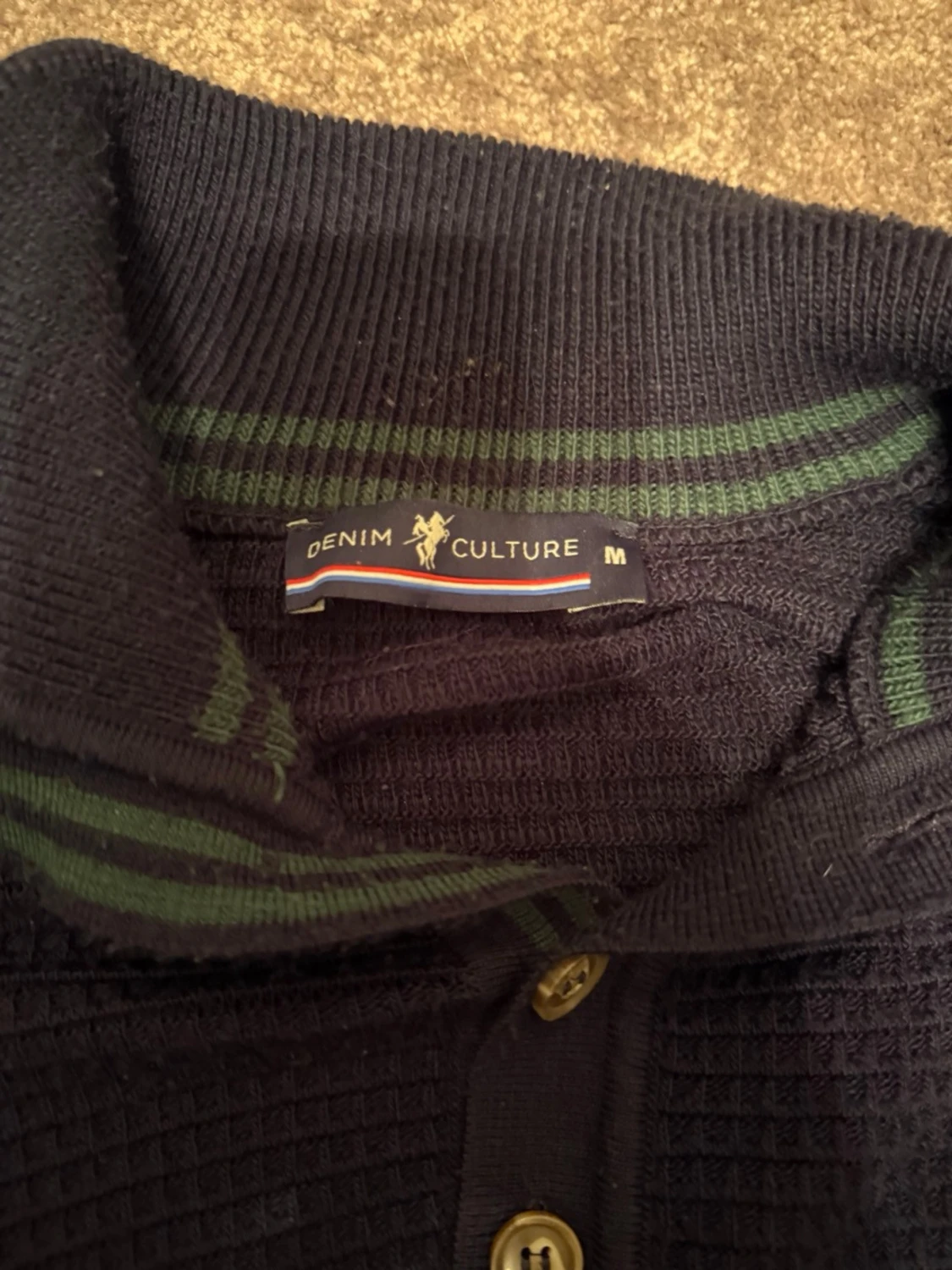 Mörkblå stickad tröja Denim Culture - 1