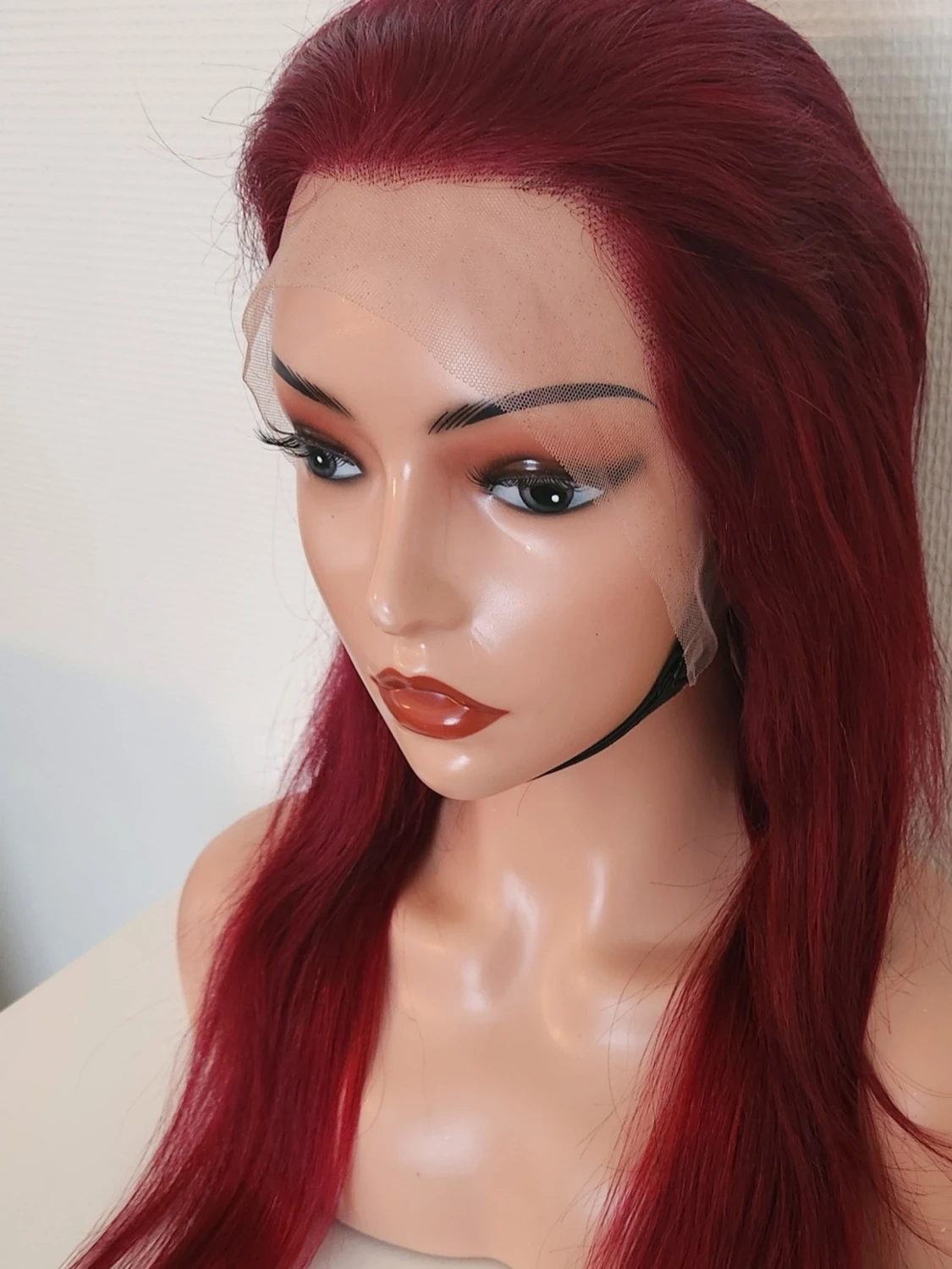100% human hair SDD, äkta hår Straight wig 24" - 1