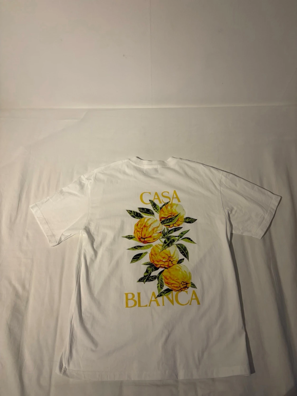 Vit Casa Blanca t-shirt med citrontryck - 1
