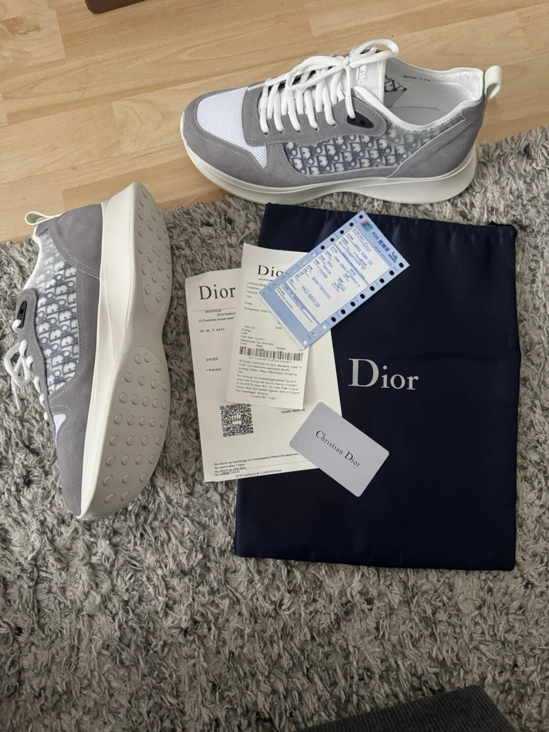 Gråa Dior sneakers med monogram - 3