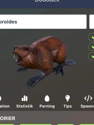 Digital bäverfigur från ARK - Säljer en digital bäverfigur från spelet ARK: Survival Evolved. Figuren har brun päls, stora framtänder och svans, samt svarta klor. Perfekt för dig som gillar spel och samlar digitala djur. Den kan harvesta träd plus tatch. De bygger dammar ( ifall du har mer än 2). De spawnar på nästan varenda värld. Enklast att hitta i The Island🌋. Det finns en gratis som heter bävern. Han sitter och spelar istället för att jobba/ bygga dammar.