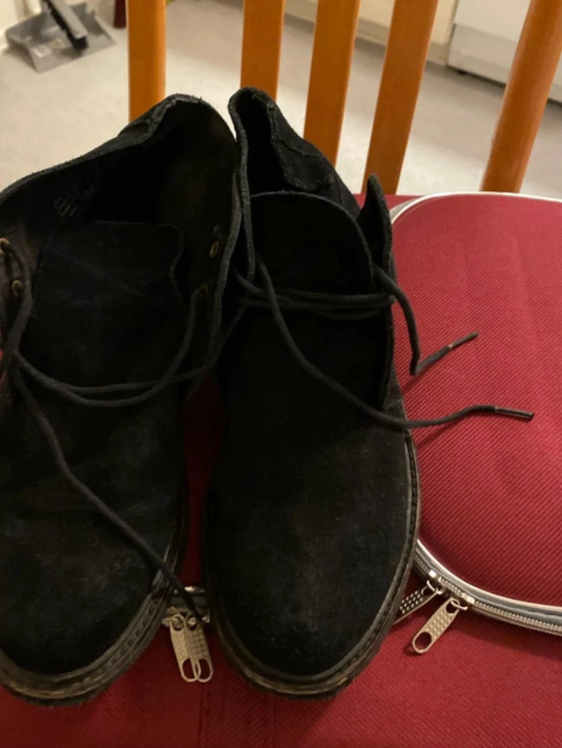 Svarta mocka stövletter med snörning - 2