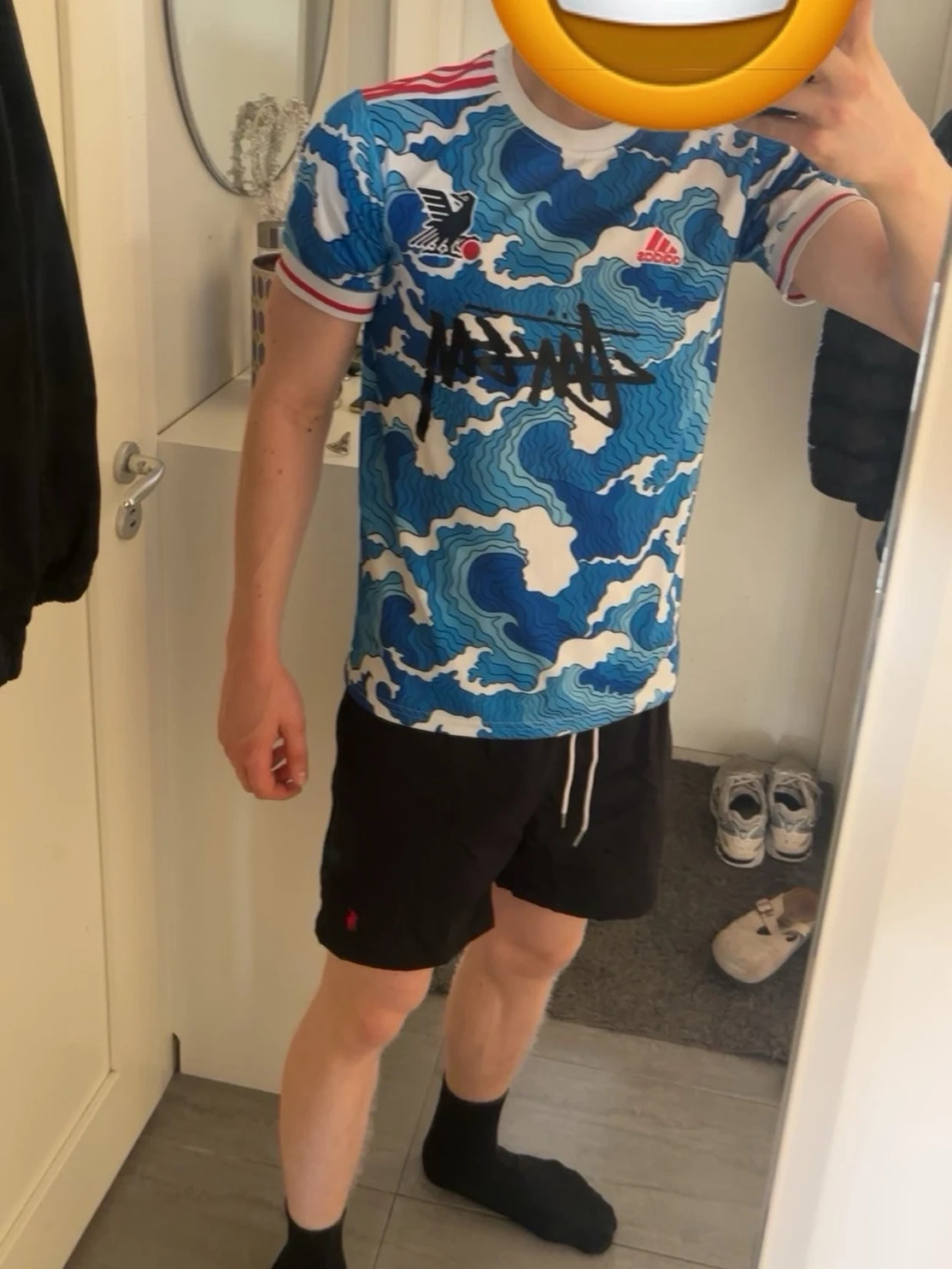 Adidas x Stüssy Japan blå mönstrad tröja - 2