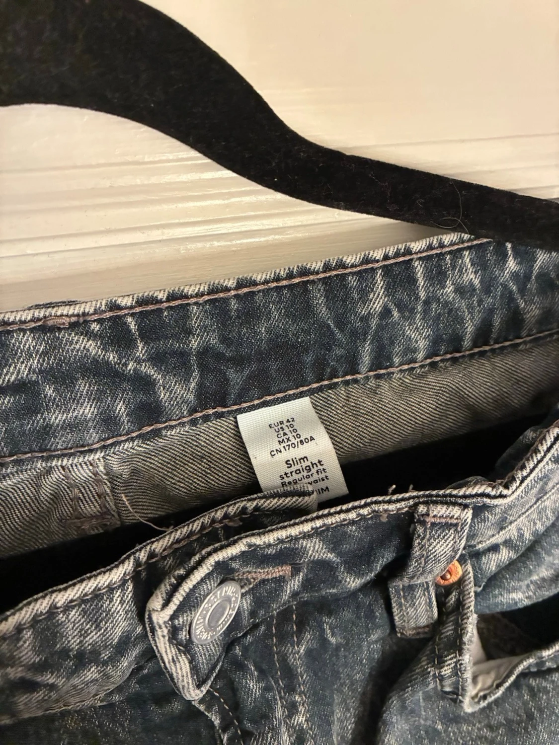 Blå/grå vintage jeans med rak passform H&M - 2