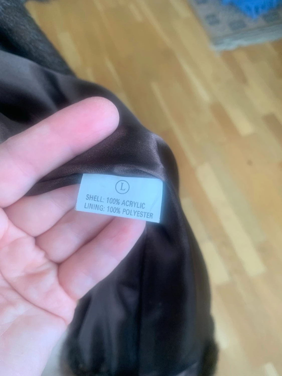 Lång mörkbrun pälsjacka med krage - 3