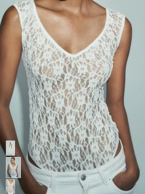 Vit spetsbody från zara - Populär spetsbody från Zara, säljer pga fel storlek☺️ prislapp kvar och helt ny