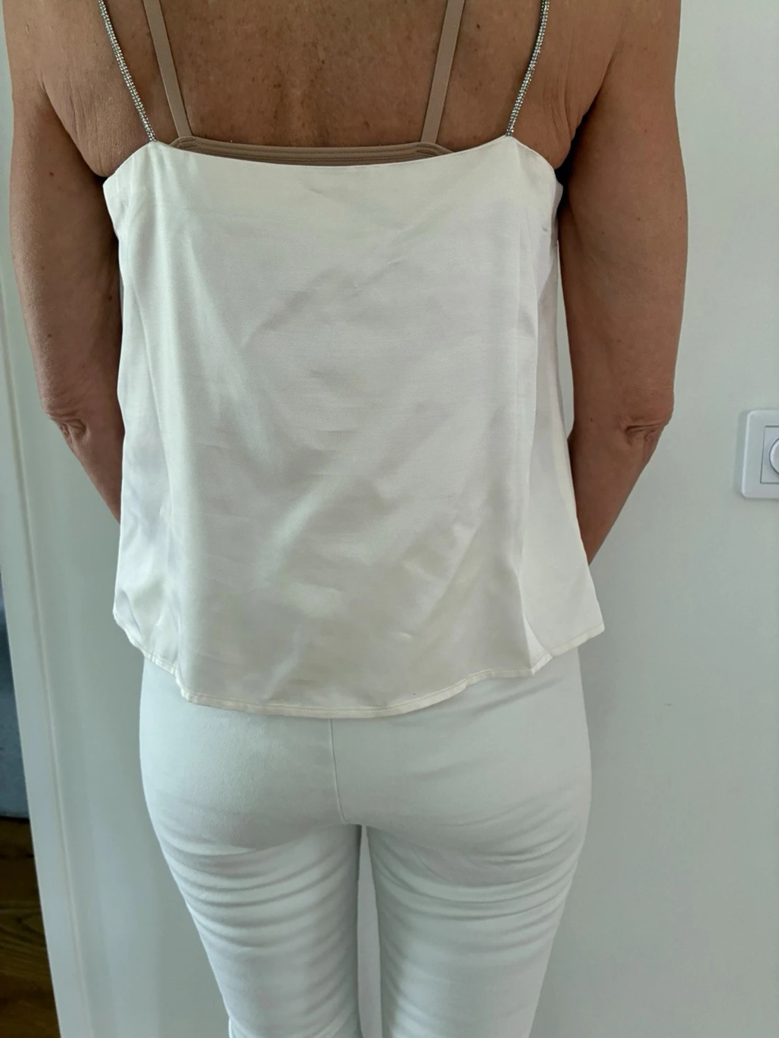 Offwhite topp med strassband H&M stl S Ny - 1
