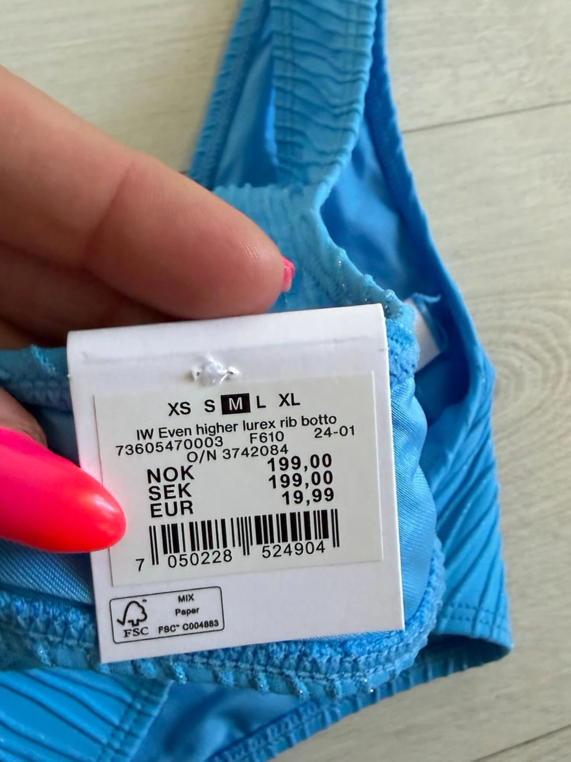 Blå ribbad bikiniunderdel IW - 1