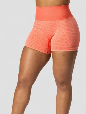 Korallfärgade shorts från ICIW - Korallfärgade shorts från ICIW med hög midja och tight passform. 