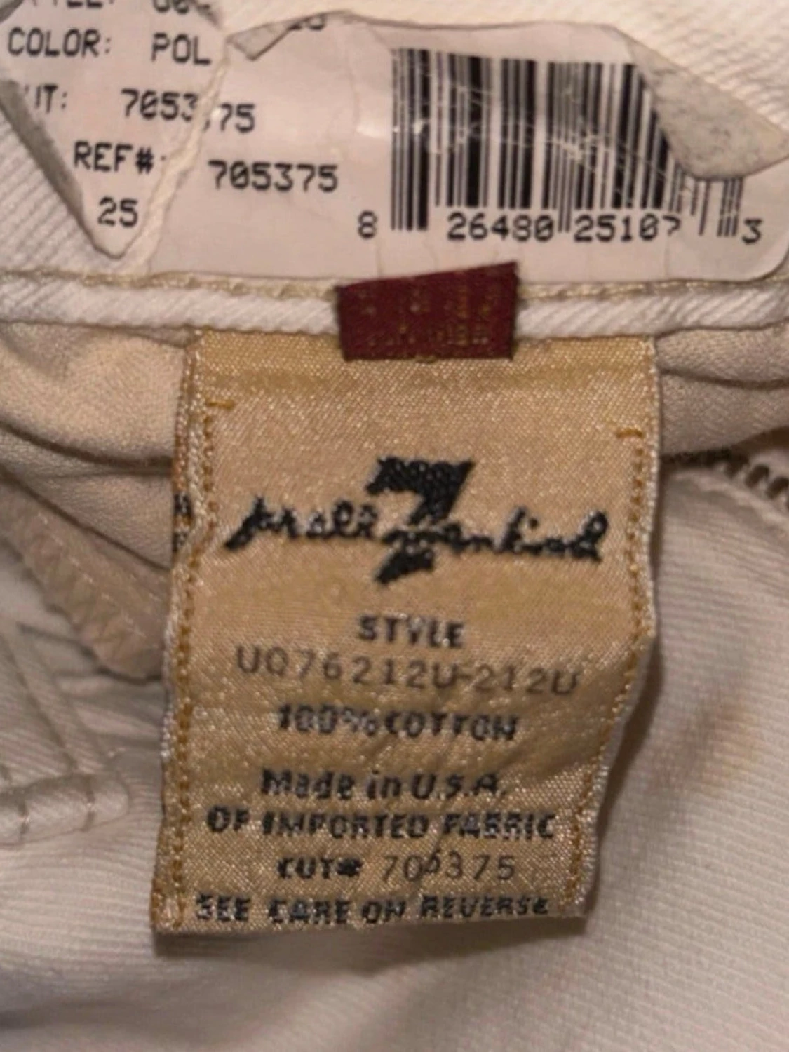 Vita utsvängda jeans med tagg - 4
