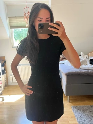 Svart kortärmad klänning - En helt ny svart klänning från Zara med prislappen kvar 