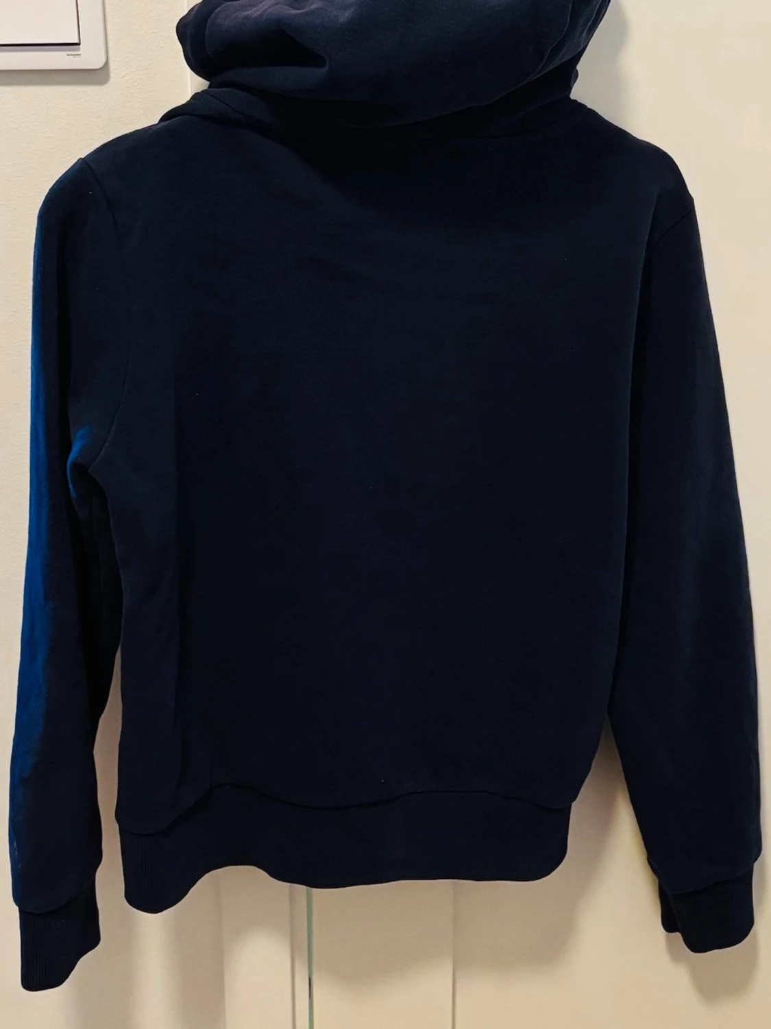 Mörkblå Superdry hoodie med tryck - 1