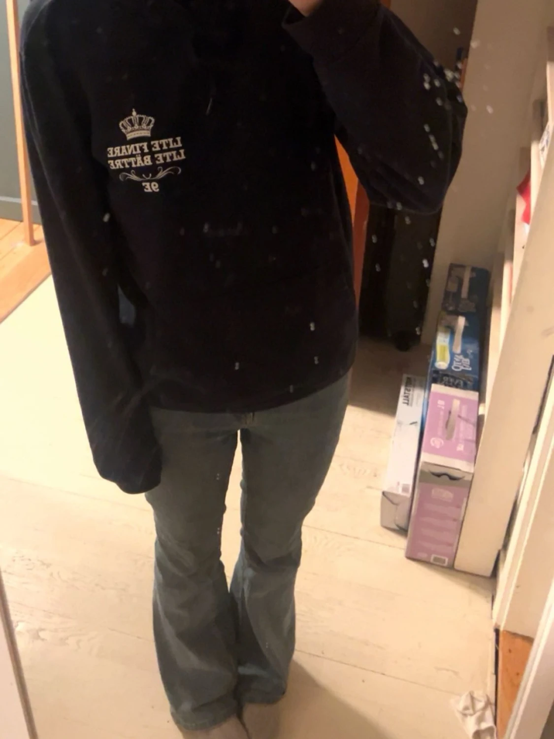 Blå bootcut jeans med klassisk passform - 1