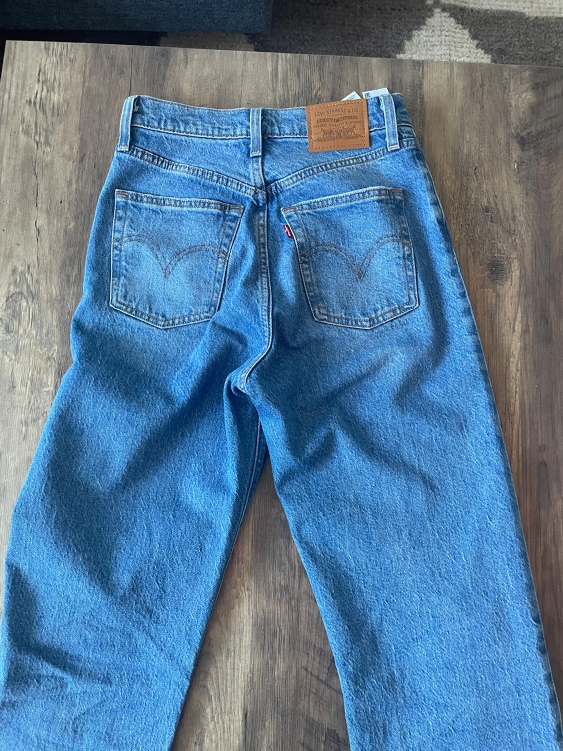 Blå raka jeans i denim - 2
