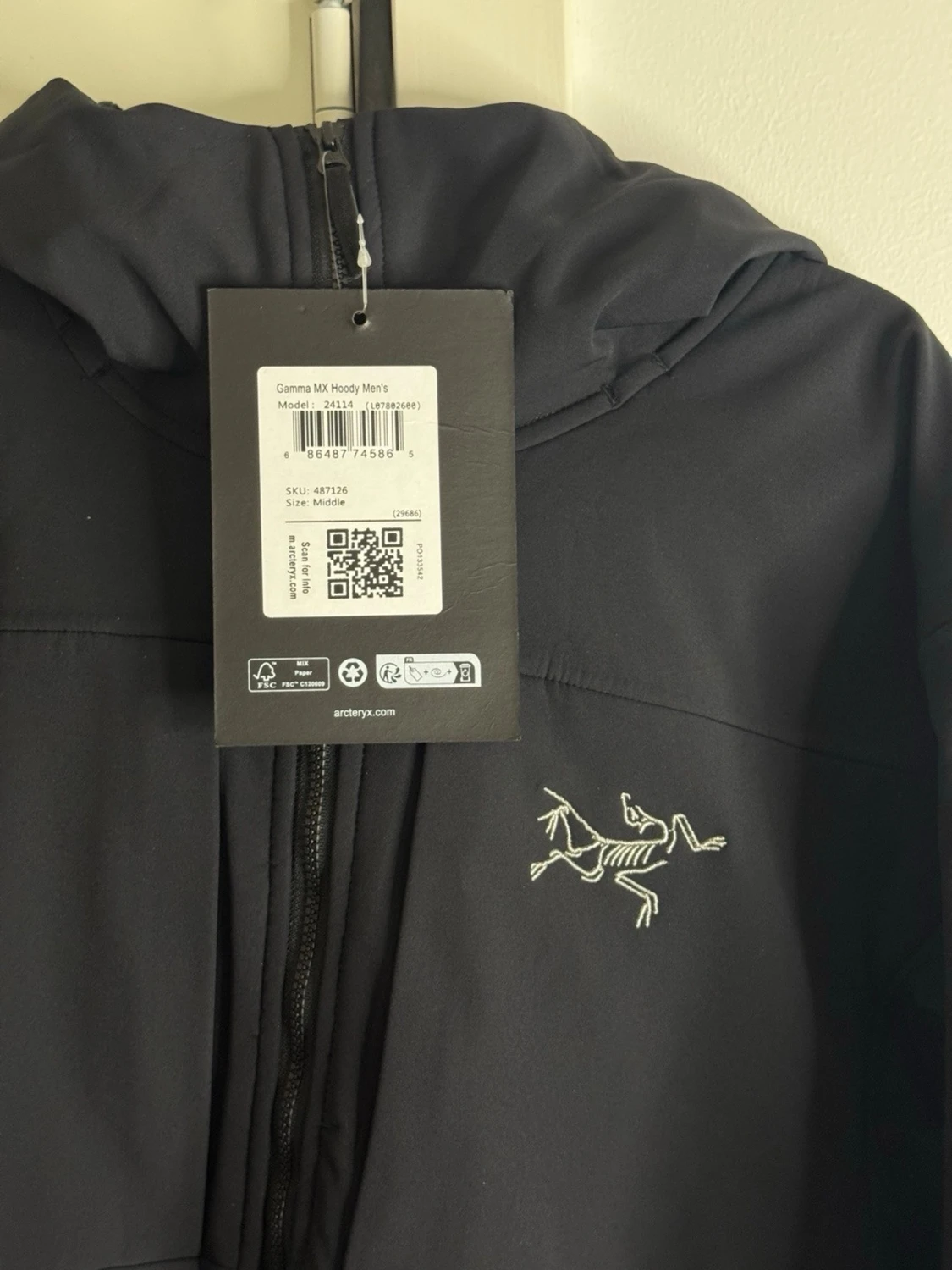 Svart vindjacka från Arc'teryx GAMMA MX HOODY - 1