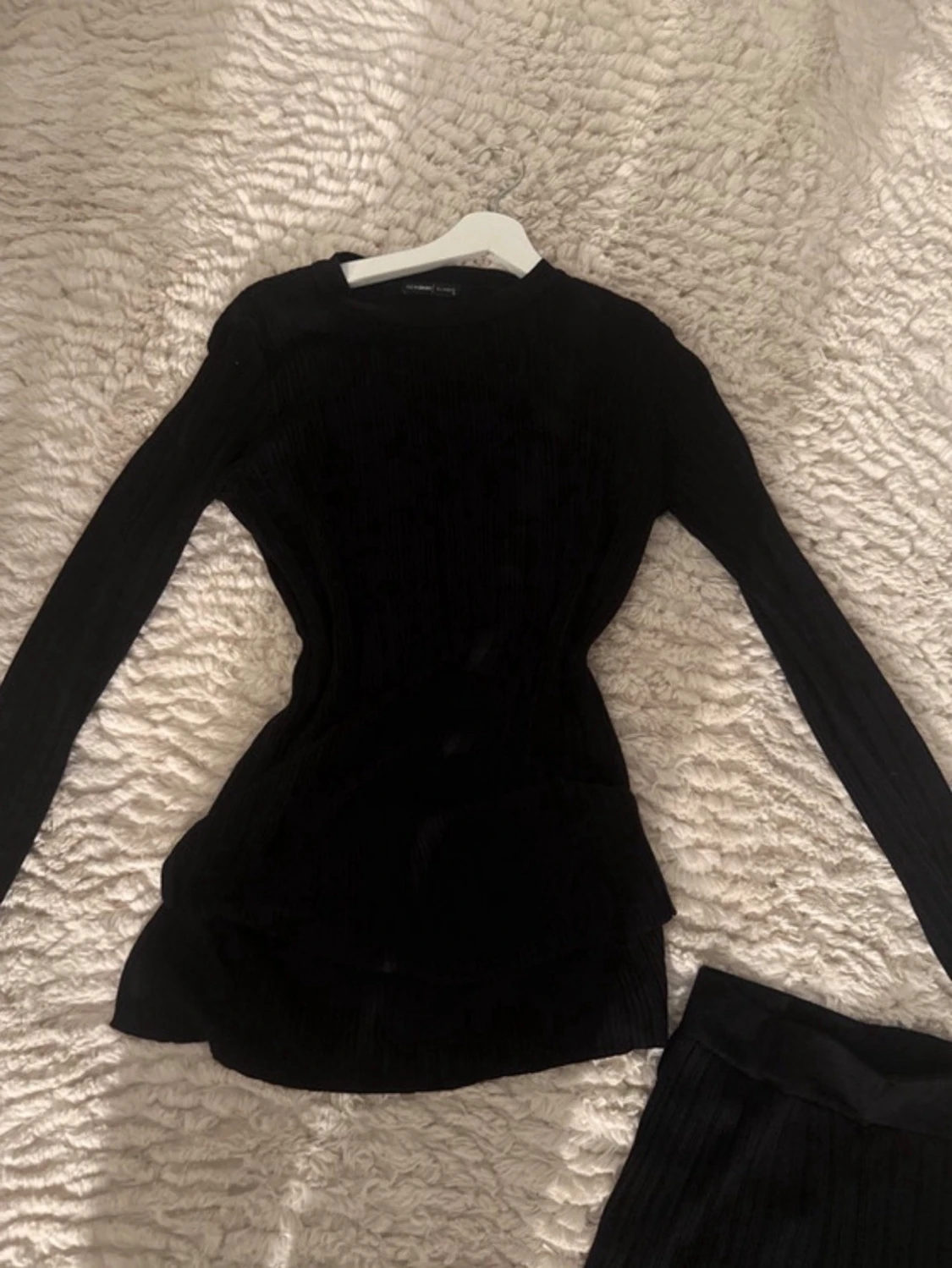 Svart ribbat set från LC Wakiki - 1