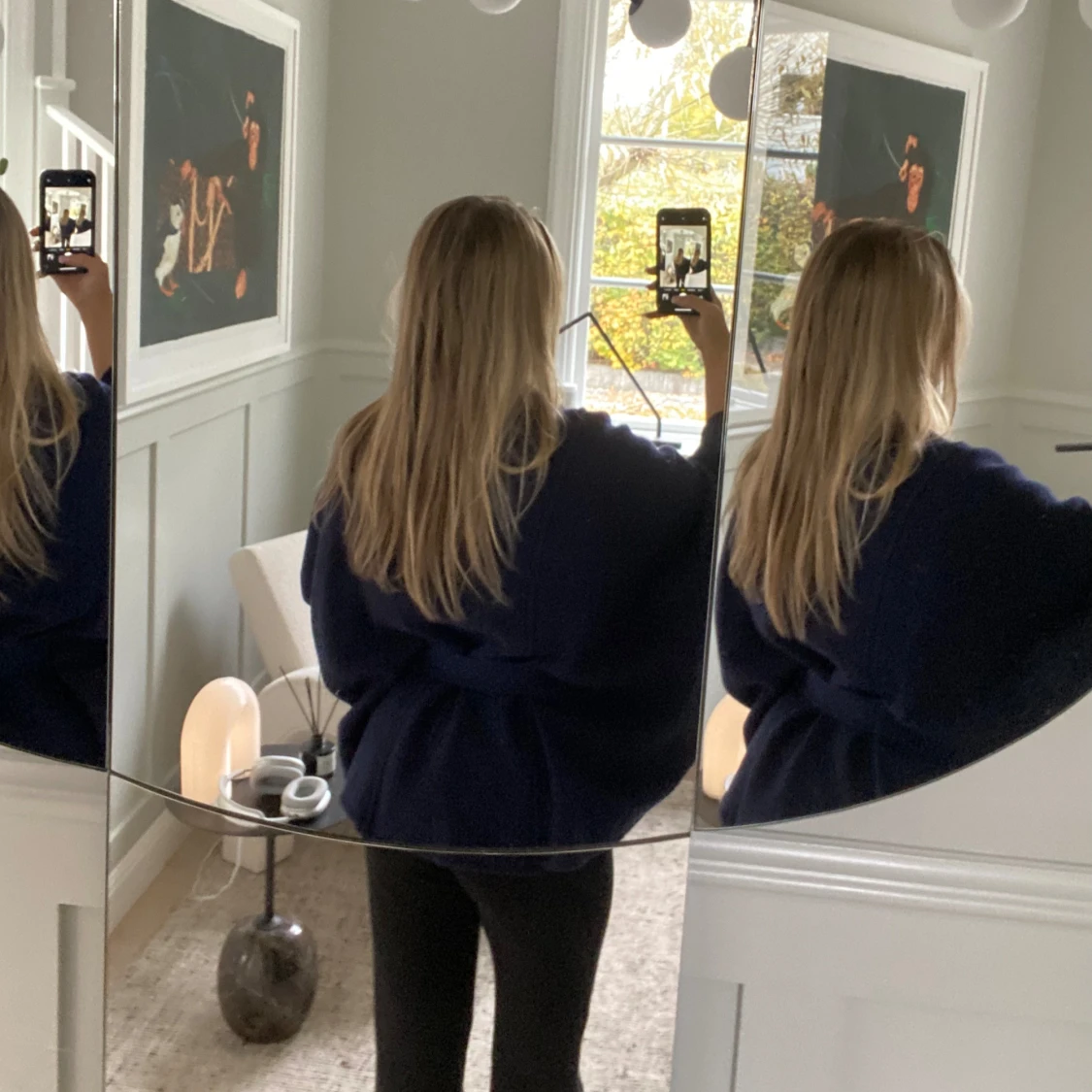 Poncho ullkappa med bälte - 4