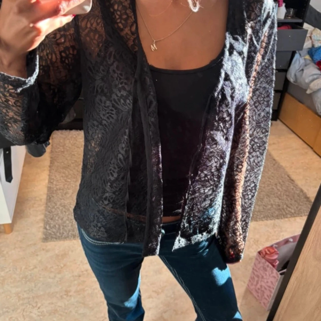 Svart  spetskofta - 1