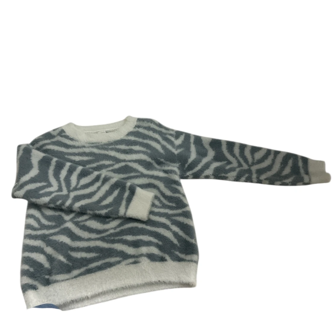 Zebramönstrad stickad tröja Lindex