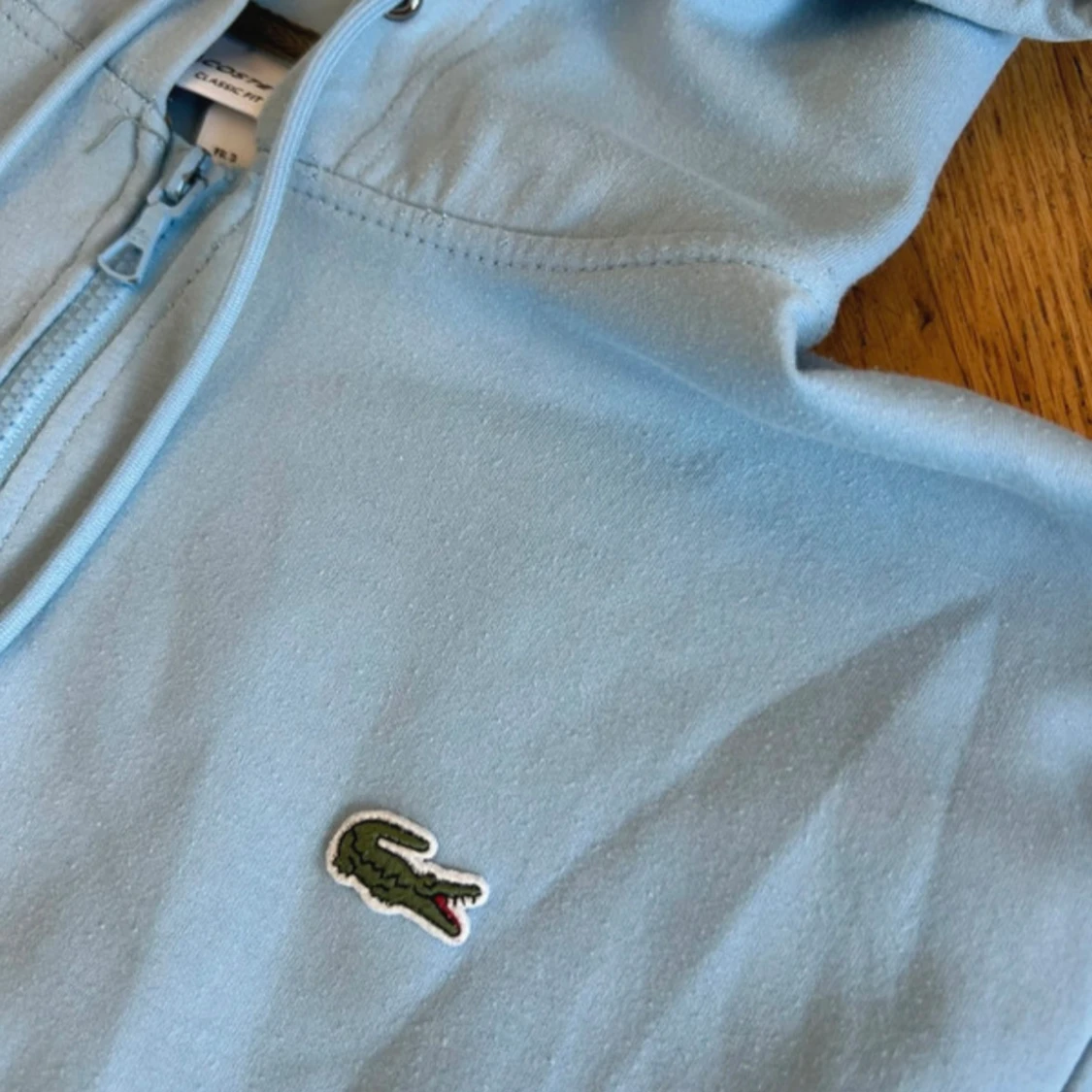 Ljusblå Lacoste hoodie - 2