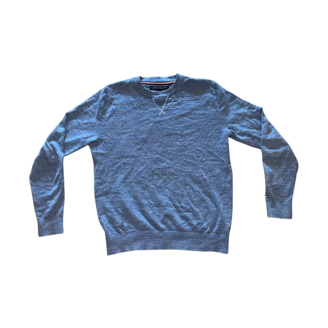 Blå stickad tröja Tommy Hilfiger XS