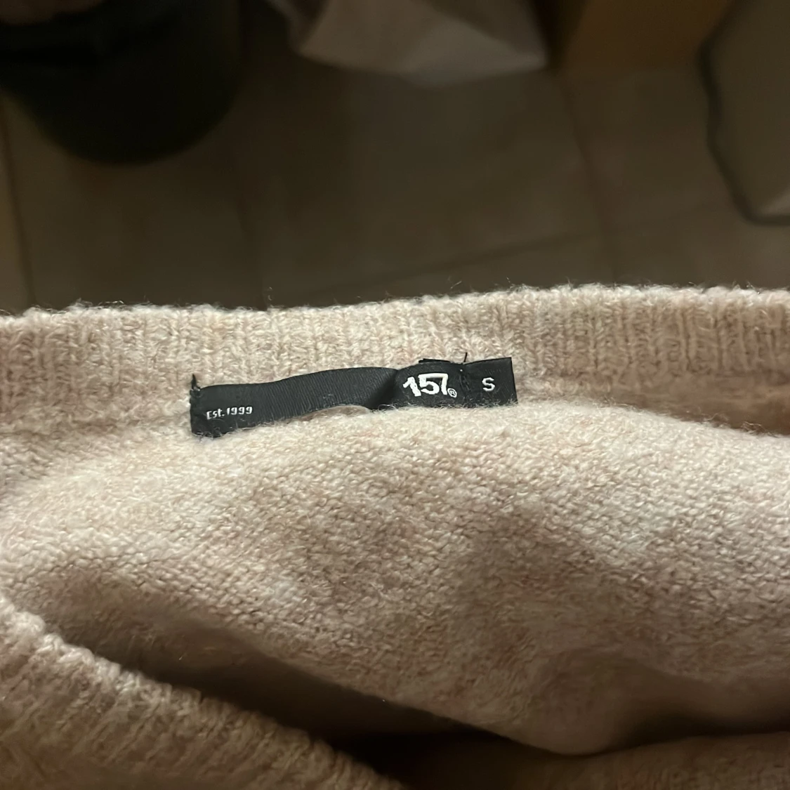 Beige stickad kofta från lager 157, S - 1