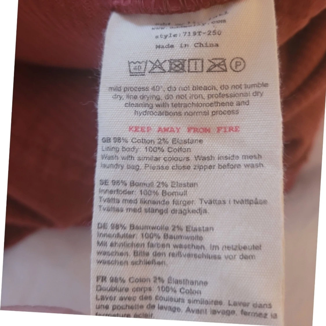 Roströd manchesterkjol Odd Molly - 4