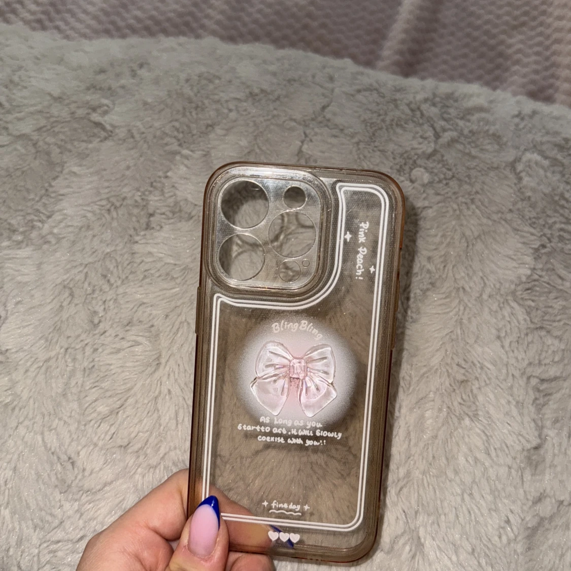 iPhone 14 Pro Skal Bling Bling Pink Bow - 2