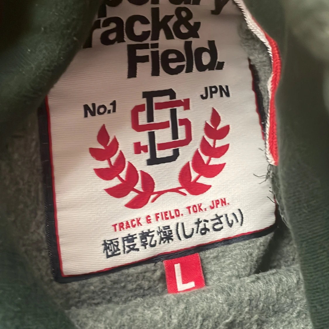 Mörkgrön Superdry hoodie med tryck - 3