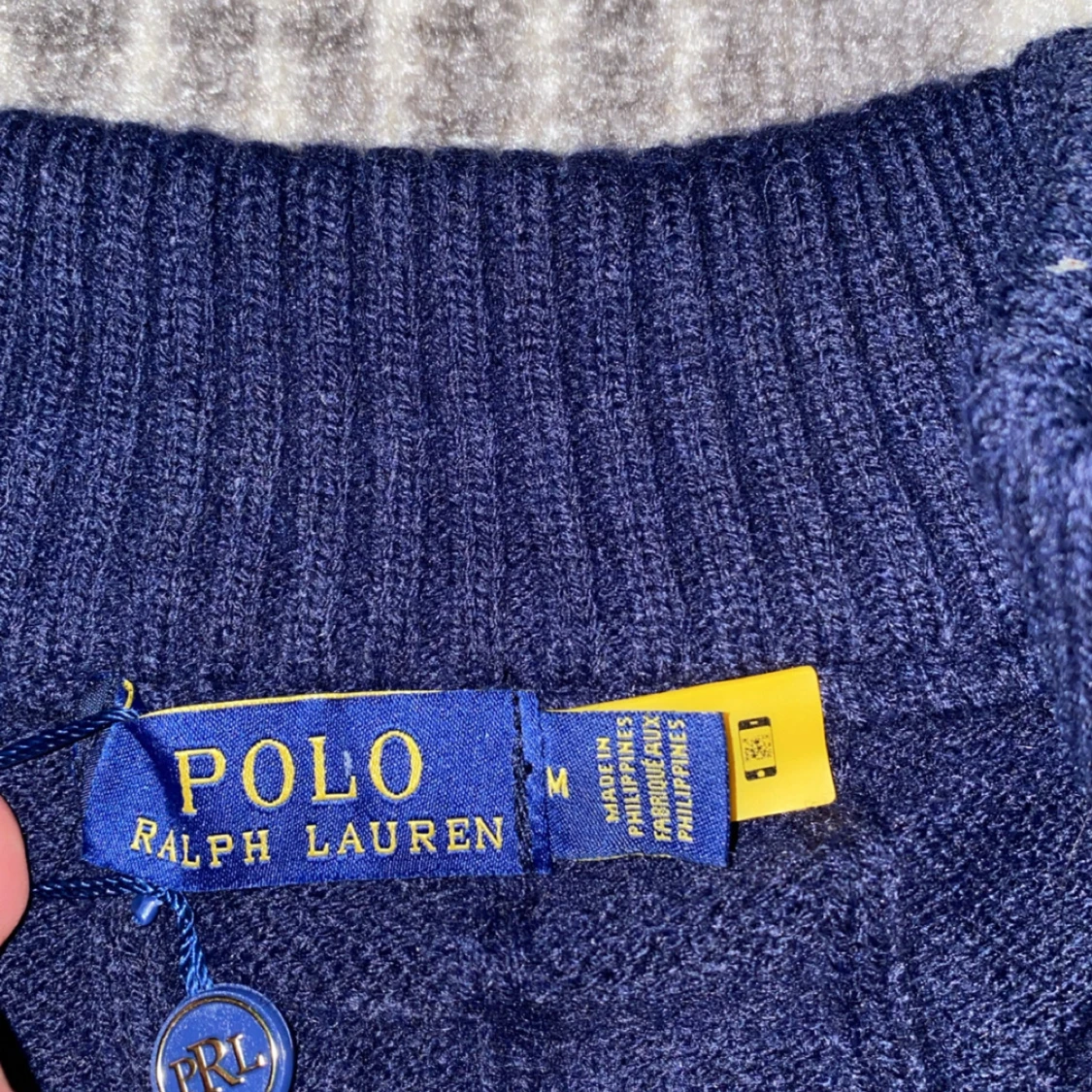 Mörkblå kabelstickad tröja Polo Ralph Lauren - 1
