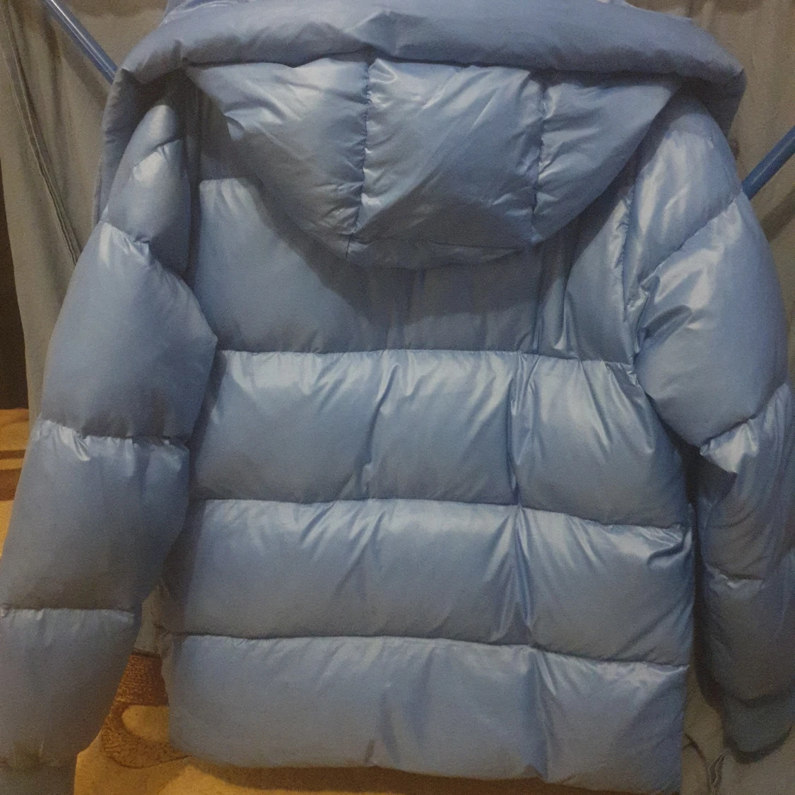 Blå Moncler pufferjacka med huva - 3