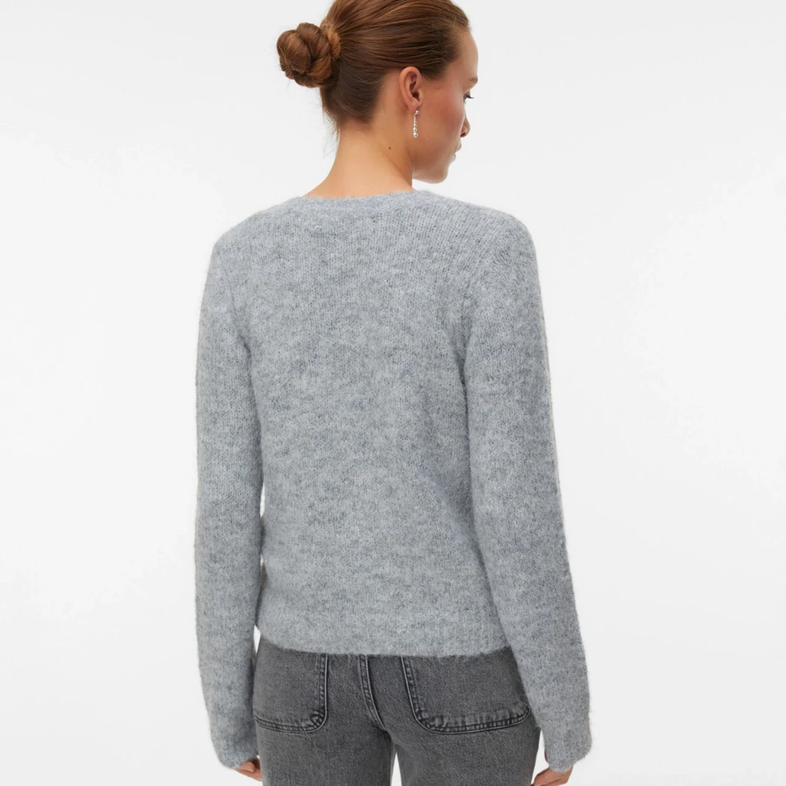 Grå stickad kofta  - 2