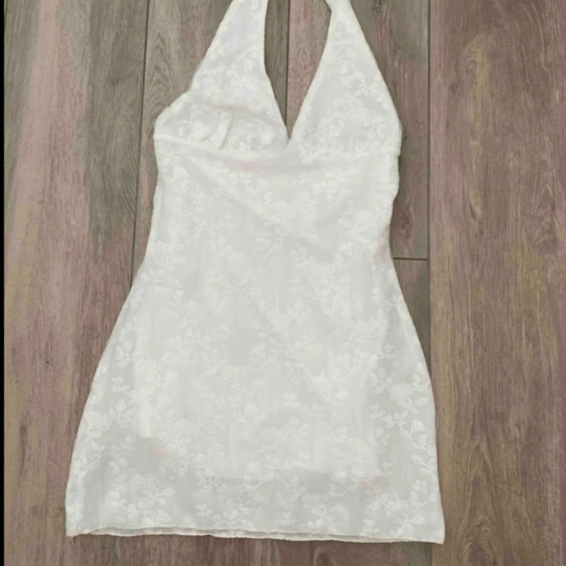 Vit  kortklänning med spets - 2