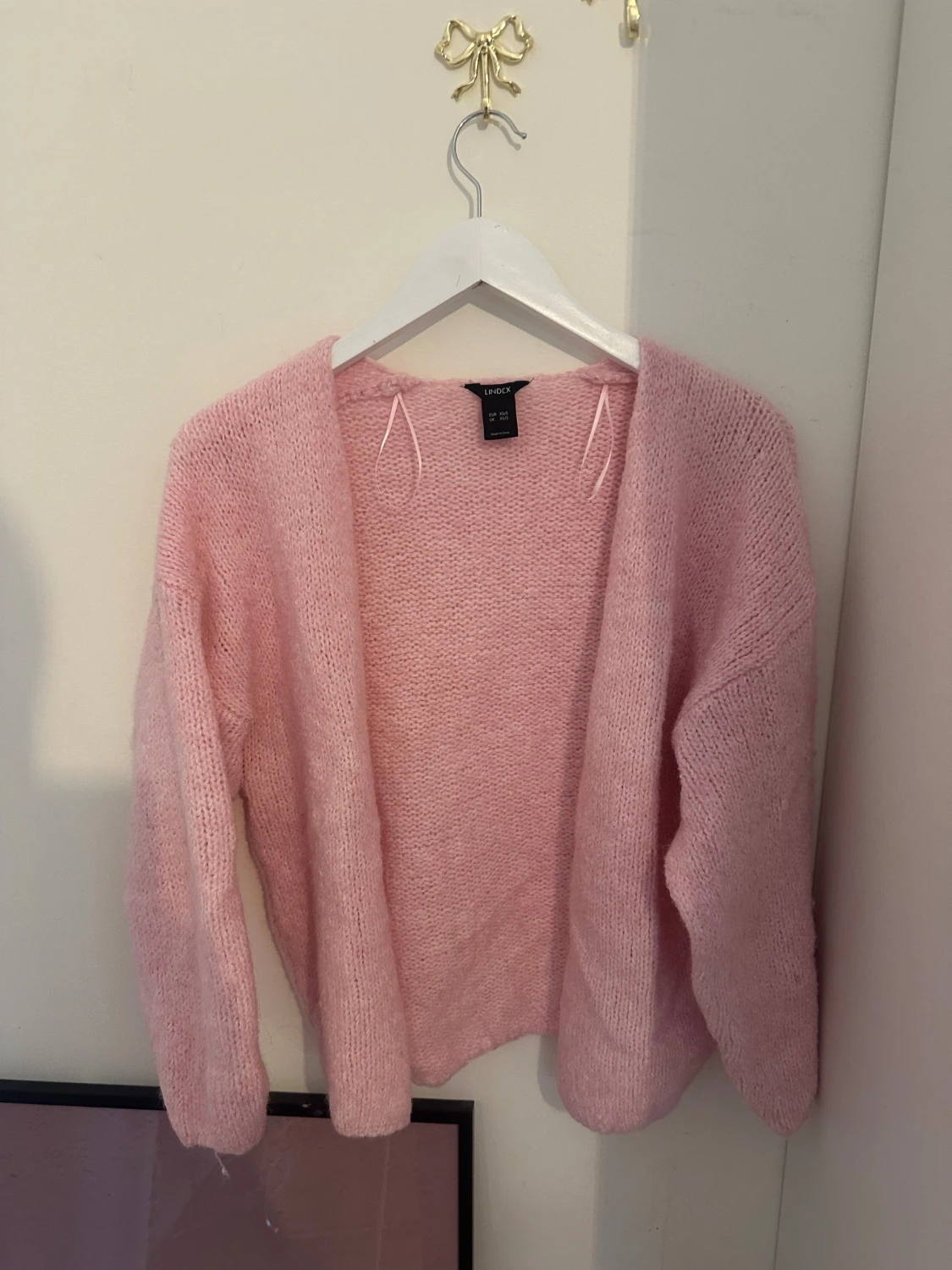 Ljusrosa stickad kofta från Lindex - 1