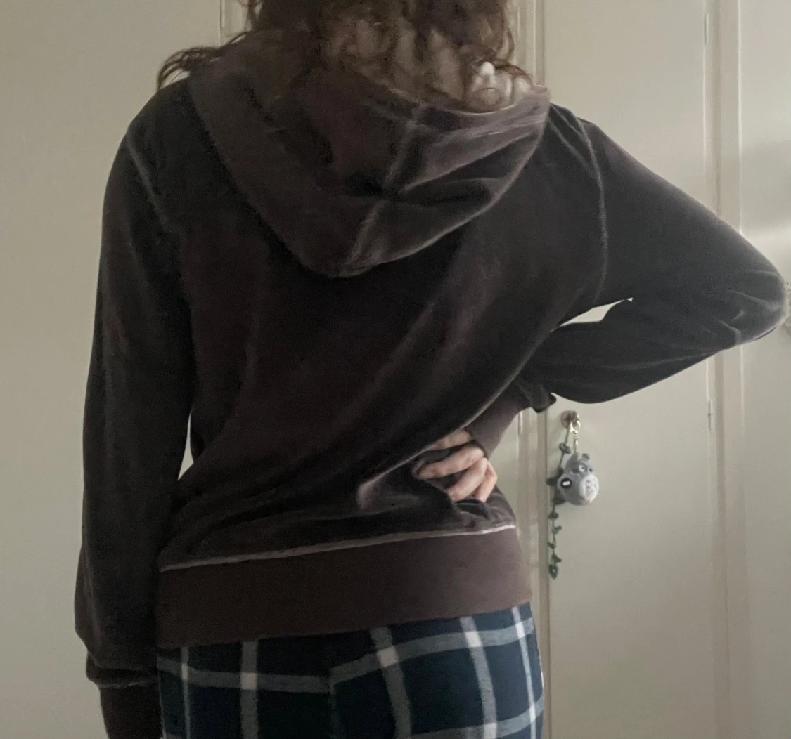 Brun Snoopy kofta i sammet - 3