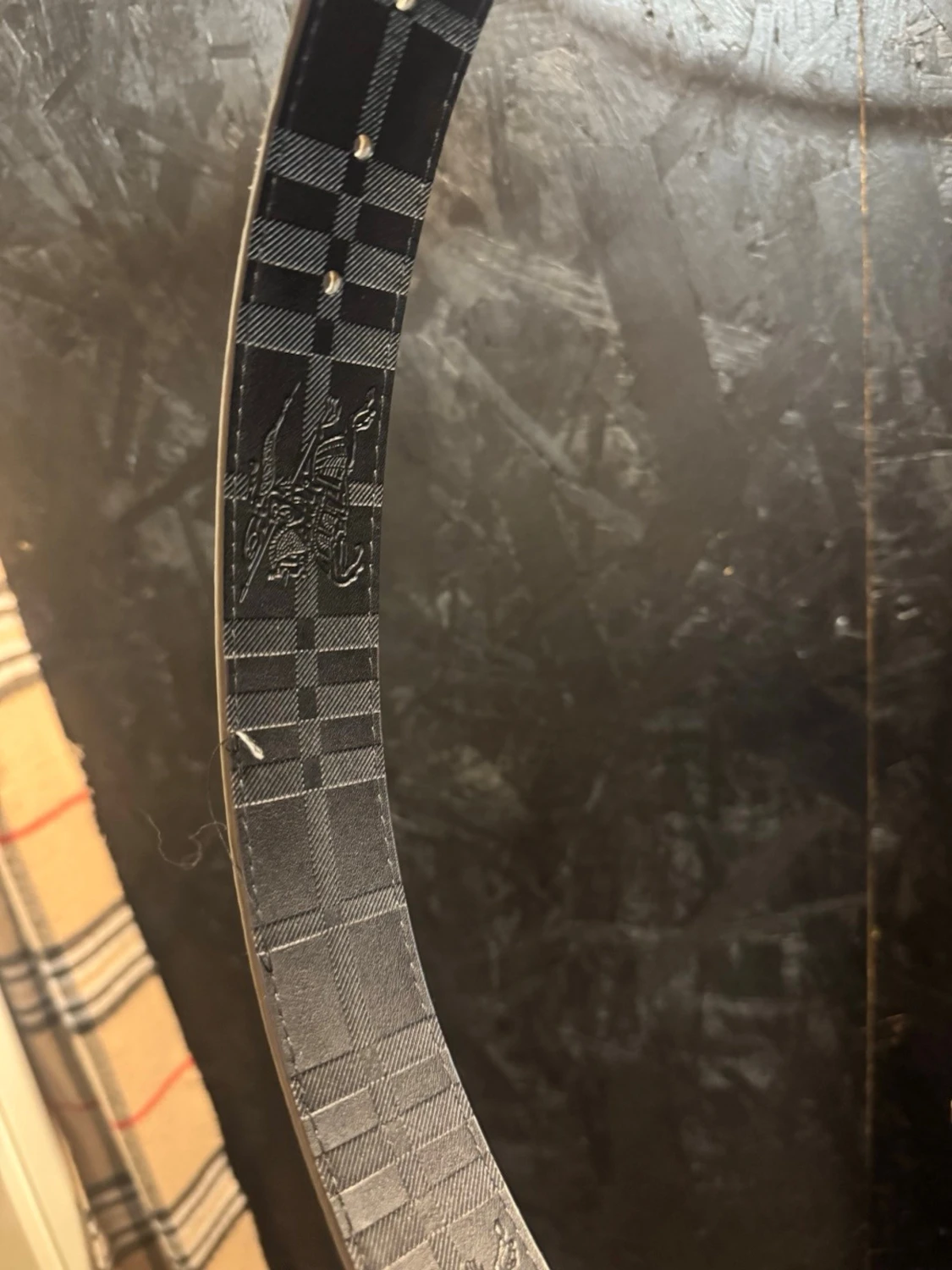 Burberry rutig bälte med guldspänne - 2