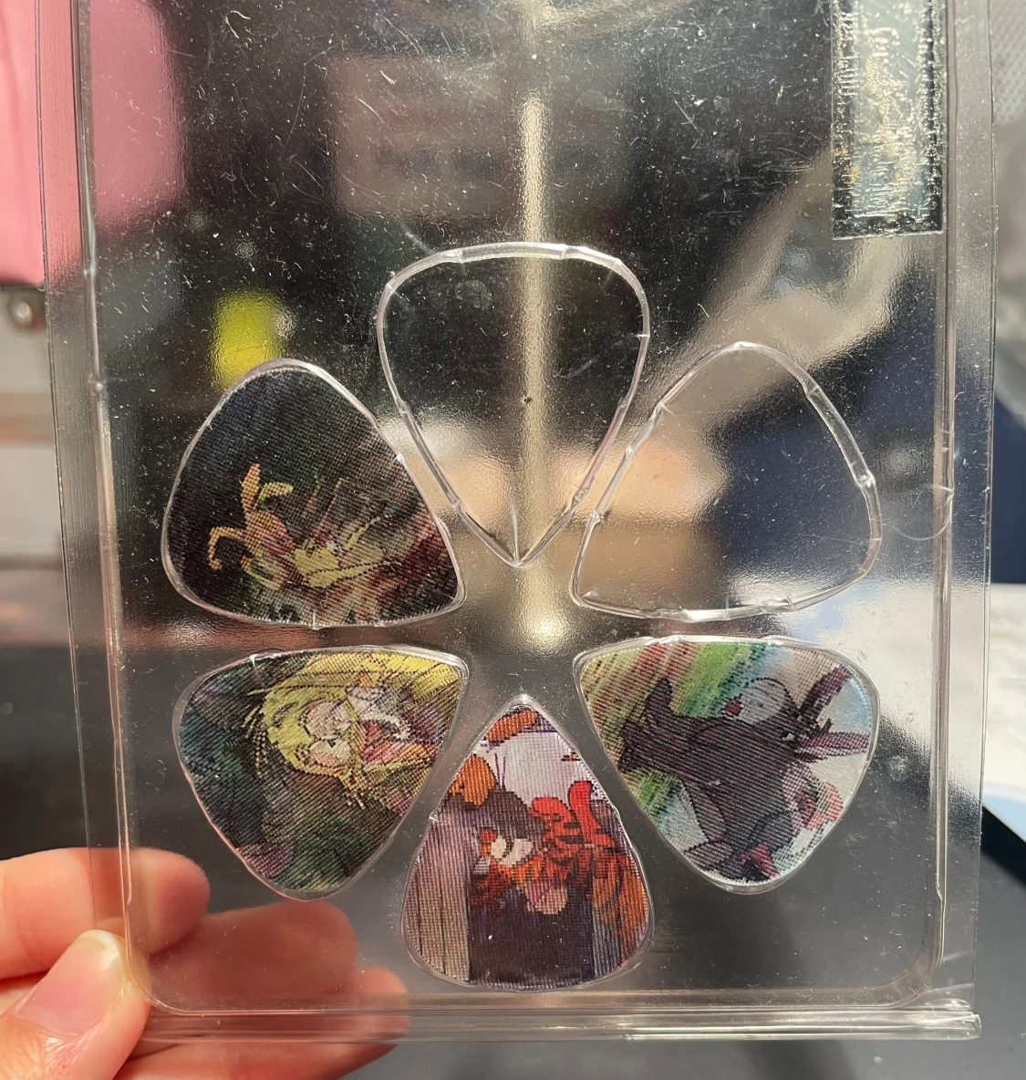 4st Nalle Puh och vänner lenticular printed plektrum - 1