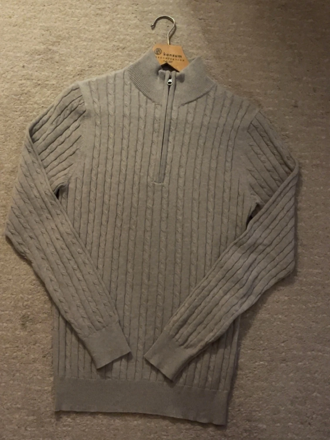 Grå stickad half zip-tröja SCW