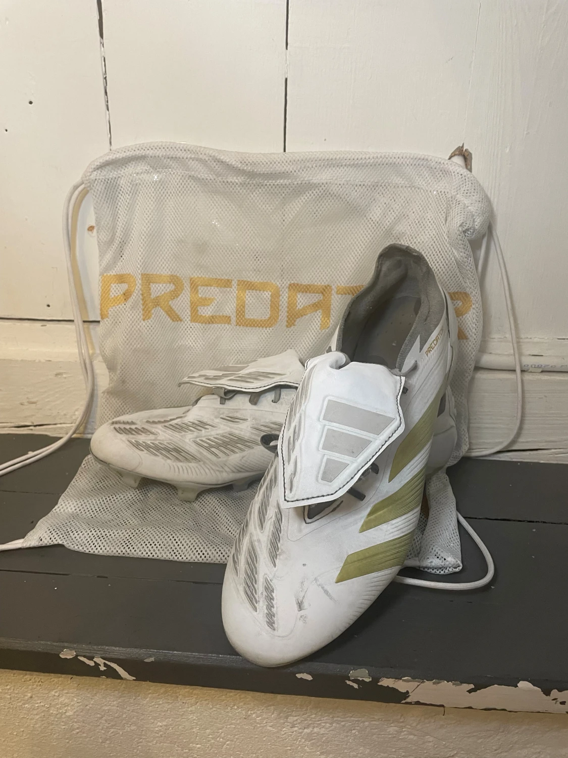 Adidas Predator Elite 45 1/3 vit/guld - 1