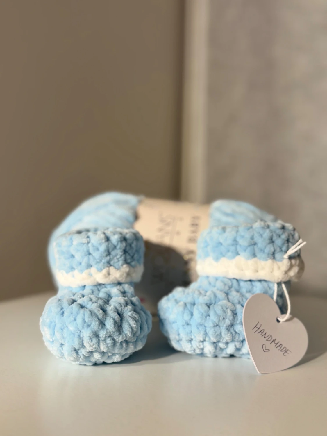 Virkade baby tofflor - 1