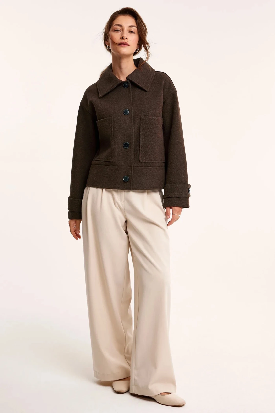 Brun ulljacka med stora fickor - 1