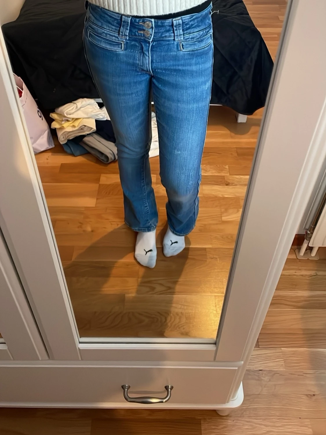 Blå bootcut jeans i klassisk modell - 2