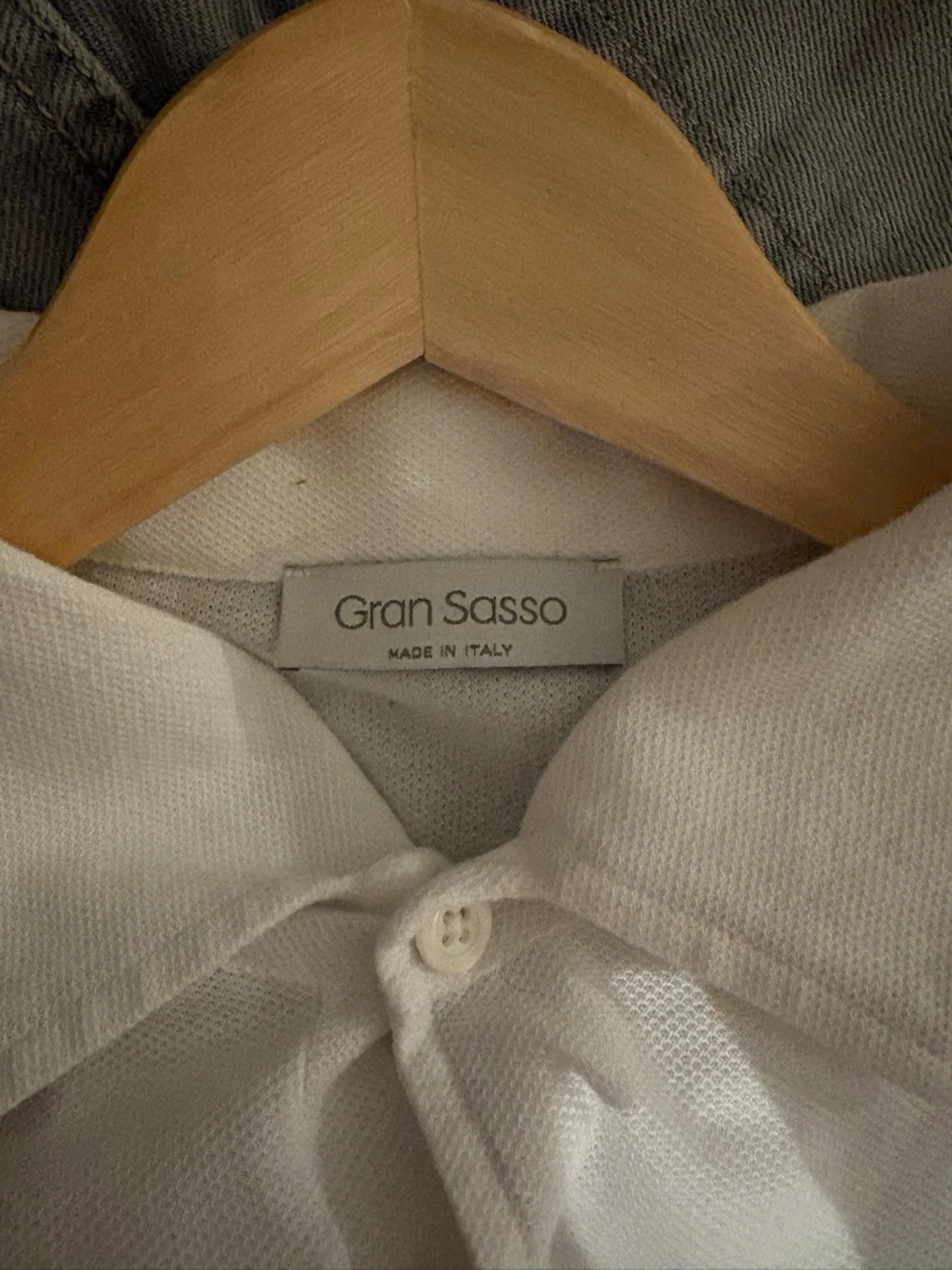 Vit långärmad gran sasso piké/ skjorta, storlek 50 i italiensk storlek - 2