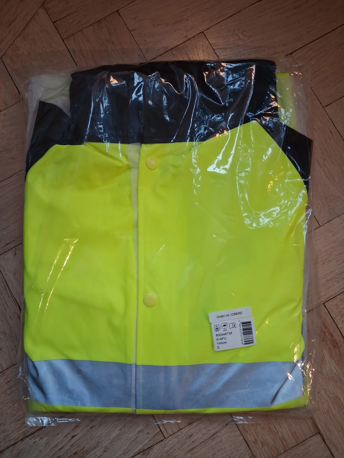 Gul och svart regnjacka med reflex - 5