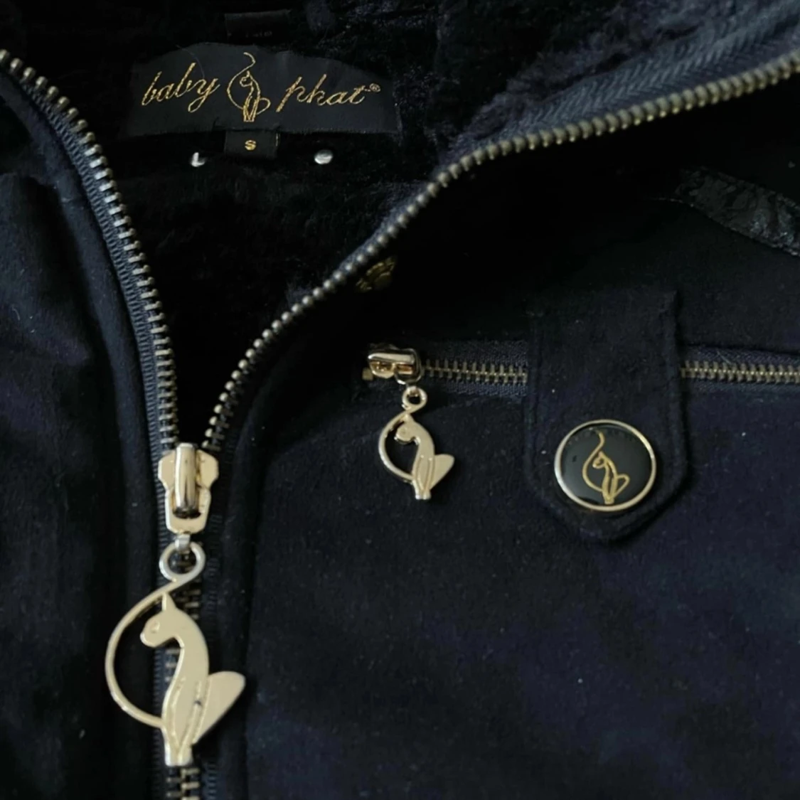 Vintage baby phat zipup jacka med päls - 90